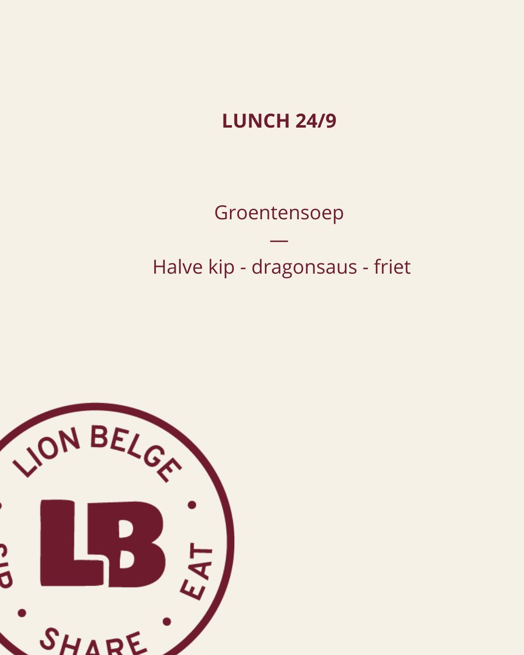 Lunch menu